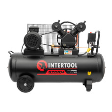 Компресор INTERTOOL PT-0013 100 л, 3 кВт, 380 В, 10 атм, 500 л/хв, 2 циліндри