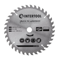 Диск пиляльний по деревині з твердосплавними напайками INTERTOOL CT-3020