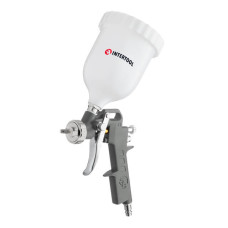 Пневматичний краскопульт HP INTERTOOL PT-0204, форсунка 1.5мм, верхній пластиковий бачок 600мл, 5b