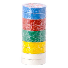 Стрічка ізоляційна 0.15mm x 17mm x 20m кольорова (упак 10 шт) INTERTOOL IT-0024