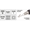 Фен технічний мережевий YATO YT-82295: 2 кВт, 50-600°C, 250-500 л/хв, 7 режимів температури