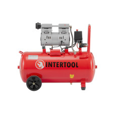 Компресор 50 л INTERTOOL PT-0025, 0.75 кВт, 220 В, 8атм, 145 л/хв, 1400 об/хв, безмасляний, 2 циліндри