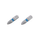 Комплект насадок викруткових  PZ2 1/4"*25мм, S2, уп. 2шт., INTERTOOL VT-022..