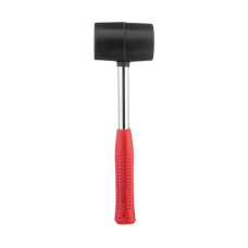 Киянка гумова 450г, 65 мм, чорна гума, металева ручка INTERTOOL HT-0231
