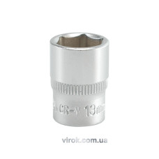 Головка торцева 6-гранна YATO : квадрат 1/4", М= 13 мм, L= 25 мм [24/240/400]