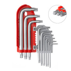 Набір Г-подібних ключів TORX, INTERTOOL HT-1821 9шт., Т10-Т50, S2, PROF