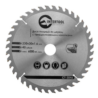 Диск пильний по дереву INTERTOOL CT-3046