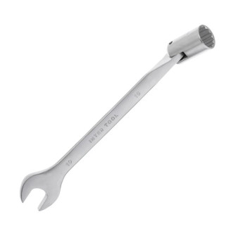Ключ ріжково-накидний шарнірний INTERTOOL XT-1419 19 мм Cr-V, покриття сатин-хром