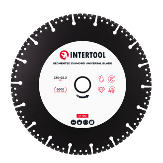 Диск алмазний INTERTOOL CT-1012 універсальний сегментний 230*22.2 на кутову шліфувальну машину