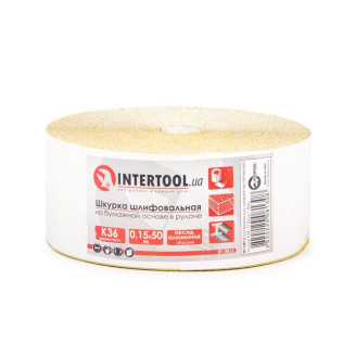 INTERTOOL BT-0813 Шкурка шліфувальна, паперова основа, К36, 115 мм × 50 м