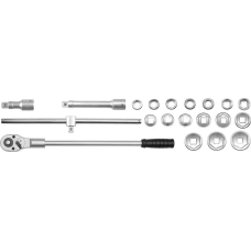 Набір головок торцевих YATO YT-1335 квадрат 3/4", М=19-50 мм з інструментами