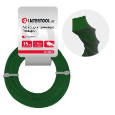 Лiска для тримера ,квадрат, кручена, 1.6 мм x 15 м INTERTOOL DT-2321