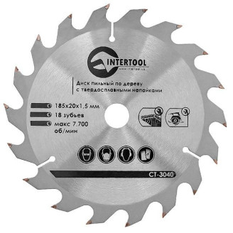 Диск пильний по дереву INTERTOOL CT-3040