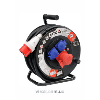 Подовжувач мережевий YATO YT-8120 на котушці 25 м. 5-жильний