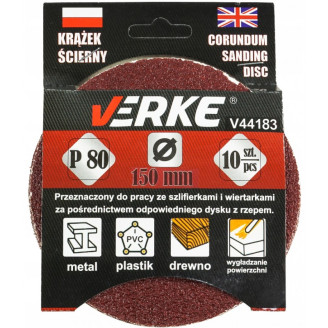 Диск наждачний VERKE P80 V44183 150 мм