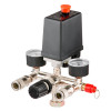 Прессостат 220В у зборі INTERTOOL PT-9094 (пресостат, редуктор, 2 манометри)