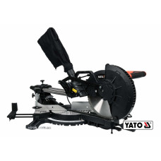 Пила торцьовальна з протяжкою YATO: P=1.8кВт,диск Ø=255/25.4(30.0мм, різ 90°-45° (Дерево/Метал)