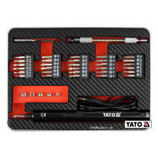 Викрутка акумул. з набором біт YATO YT-27930 Li-Ion 3.6В 450 мАгод, LED-підсвітка, HEX-1/4, CrV, 39шт+кейс