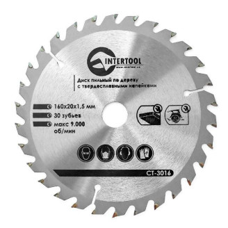 Диск пильний по дереву INTERTOOL CT-3016
