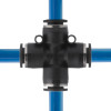 З'єднання цангове Х-подібне INTERTOOL PT-2368 для поліуретанових та ін. шлангів 10 мм
