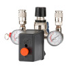 Прессостат 220В у зборі INTERTOOL PT-9094 (пресостат, редуктор, 2 манометри)