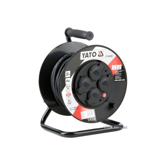 Подовжувач мережевий YATO YT-81052 : 20м. до 16 А на котушці; кабель 3-жильний