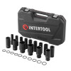 Набір INTERTOOL ET-8504 STORM головки ударні подовжені 1/2", 15 од., 10-32 мм, Cr-Mo