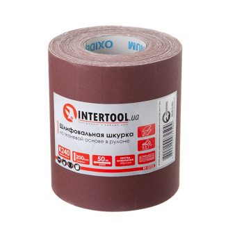 INTERTOOL BT-0725 Шкурка шліфувальна, тканинна основа, К240, 200 мм × 50 м