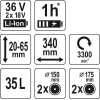 Газонокосарка на 4-х колесах акумул. YATO YT-85221 2хLi-Ion