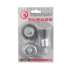 Набір щіток дротяних для дриля 3 од., 1/4" INTERTOOL BT-0300