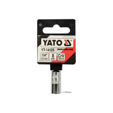 Головка торцева 6-гранна YATO : квадрат 1/4", М8, CrV [Блістер] [6/360]