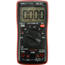 Мультиметр YATO YT-73096 TRUE RMS електричних параметрів із LCD-цифровим діапазоном 6000