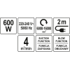 Пилосос мережевий YATO YT-85170 600Вт