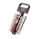 INTERTOOL ET-8015 Набір головок 3/8" 6-24 мм., подовжувач, рукоятка з храпо..