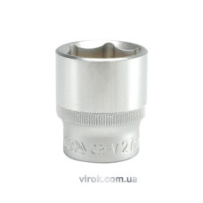 Головка торцева 6-гранна YATO : квадрат 1/2", М= 27 мм, L= 42 мм [12/60/120]