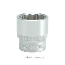 Головка торцева 12-гранна YATO : квадрат 1/2", М= 30 мм, L= 42 мм [6/48/96]