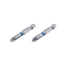Комплект насадок викруткових  PZ2 1/4"*50мм, S2, уп. 2од., STORM INTERTOOL ..