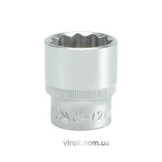 Головка торцева 12-гранна YATO : квадрат 1/2", М= 27 мм, L= 42 мм [12/60/120]