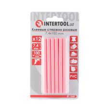 Комплект стрижнів клейових рожевих 7,4 мм * 100 мм, 12 шт INTERTOOL RT-1047