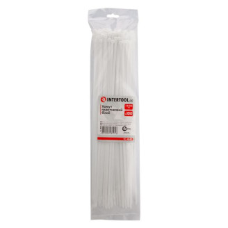 INTERTOOL TC-4840 Хомут пластиковый 4,8*400 мм (100 шт/уп.), білі