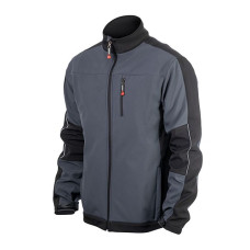 INTERTOOL SP-3131 Куртка SOFTSHELL темносіро-чорна, тришарова, розмір S