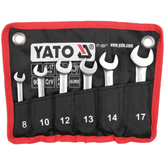 Ключі ріжково-накидні, короткі з храповиком на шарнірі YATO YT-16977
