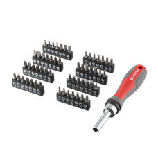 Викрутка реверсивна INTERTOOL VT-3361 з комплектом насадок 57 од.