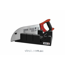 Стусло пластмасове YATO YT-3150 з ножівкою: 300х140х70 мм, 50-54 HRC, 12 зубів/1, кут 45°, 90°