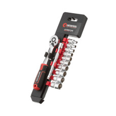 INTERTOOL ET-8012 Набір головок 1/4" 4-13 мм., подовжувач, рукоятка з храповим механізмом 72 зуби, 1
