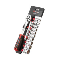 INTERTOOL ET-8014 Набір головок 1/2" 10-24 мм., подовжувач, рукоятка з храповим механізмом 72 зуби,