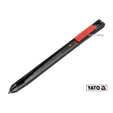 Ніж YATO YT-75002 з висувним лезом з відломними сегментами : металевий корпус і направляюча