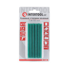 Комплект стрижнів клейових зелених 7,4 мм * 100 мм, 12 шт INTERTOOL RT-1058