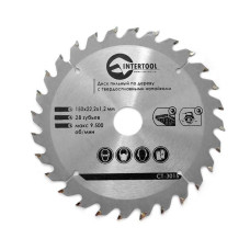 Диск пиляльний по дереву INTERTOOL CT-3015 з твердосплавними напайками 150x22,2x1,5 мм; 28 зубів