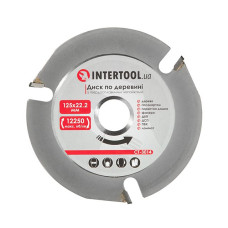 Диск по деревині із твердосплавними напайками 125*22.2*2.0 мм, 3Т INTERTOOL CT-3014